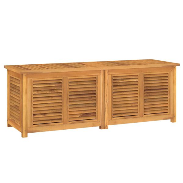 Caja de almacenaje de jardín con bolsa teca maciza 150x50x55 cm 150 x 50 x 55 cm