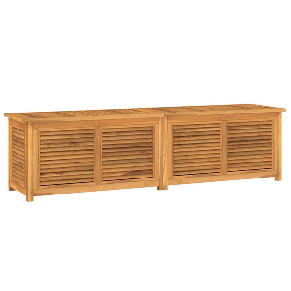 Caja de almacenaje de jardín con bolsa teca maciza 200x50x55 cm 200 x 50 x 55 cm
