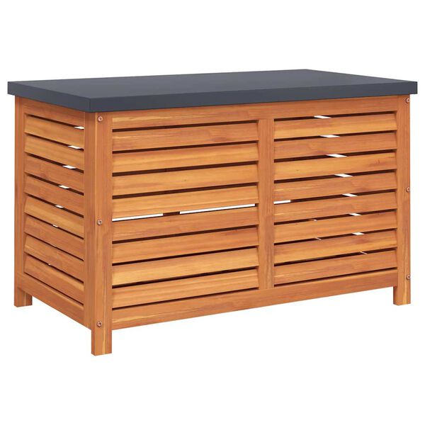 Caja de almacenaje de jardín madera maciza eucalipto 60x50x55cm 60 x 50 x 55 cm