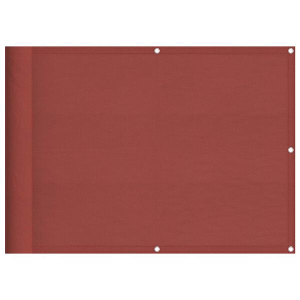 Biombo para balcón color terracota 75 x 1000 cm 100 % poliéster Oxford Terracota 75 x 1000 cm