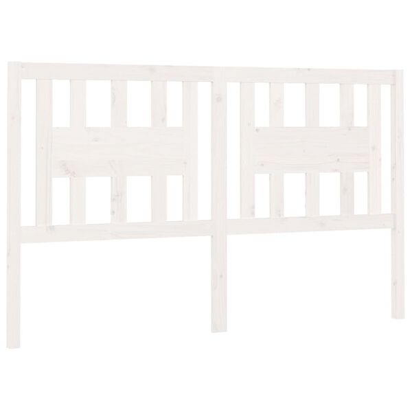 Cabecero madera maciza de pino blanco 206x4x100 cm Blanco 206 x 100 cm