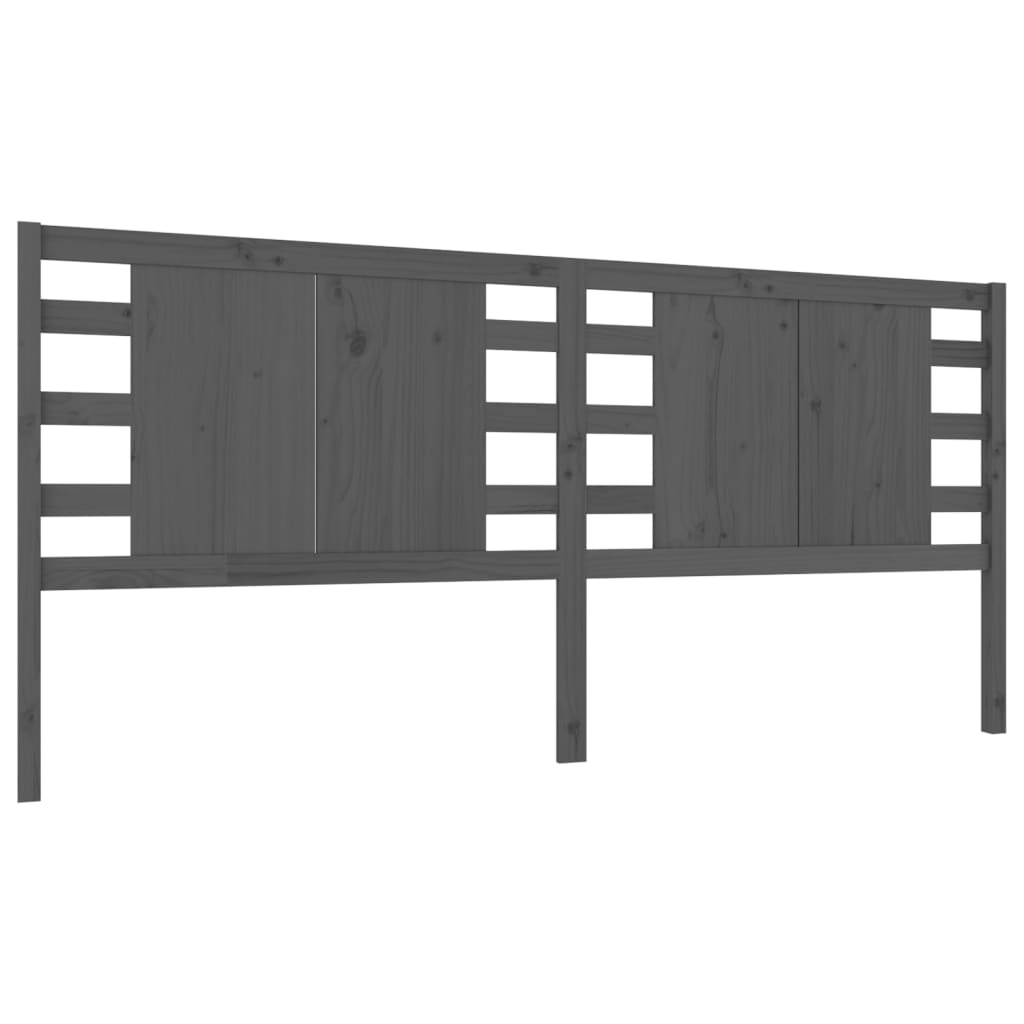 Cabecero madera maciza de pino gris 126x4x100 cm 818762