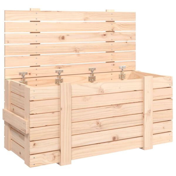 Caja de almacenaje madera maciza de pino 91x405x42 cm Natural 91 x 40.5 x 42 cm