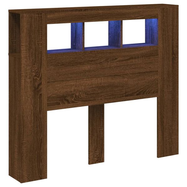 Cabecero LED madera ingeniería roble marrón 120x185x1035 cm Marrón roble 120 x 103.5 cm