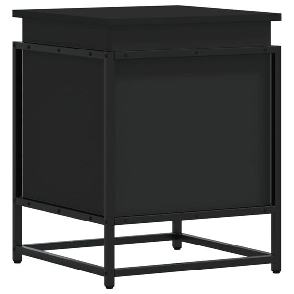 Caja almacenaje con tapa madera ingeniería negro 40x40x515 cm Negro 40 x 40 x 51.5 cm