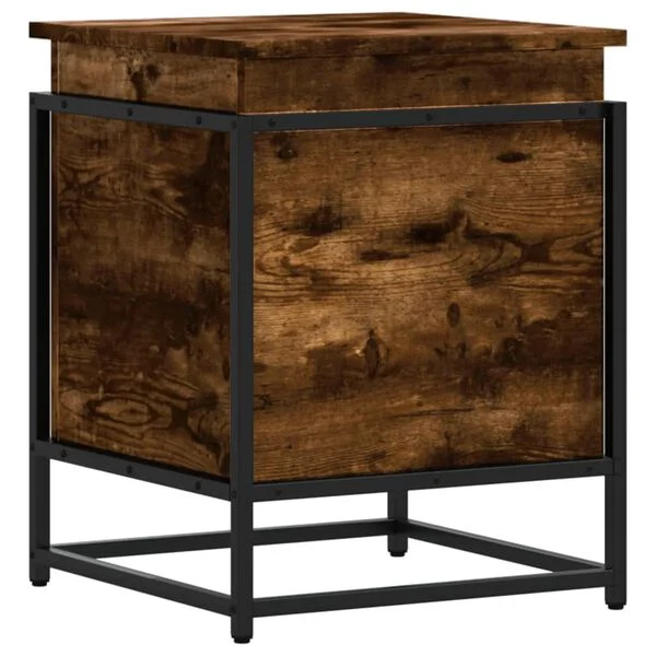 Caja de almacenaje con tapa madera roble ahumado 40x40x515 cm Roble ahumado 40 x 40 x 51.5 cm