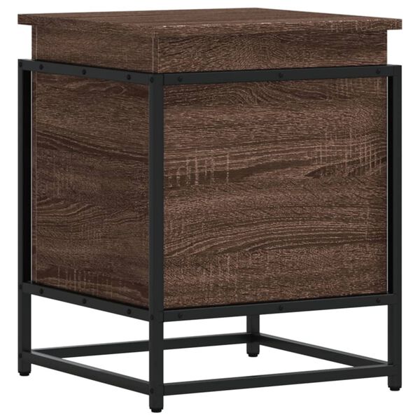 Caja de almacenaje con tapa madera marrón roble 40x40x515 cm Marrón roble 40 x 40 x 51.5 cm