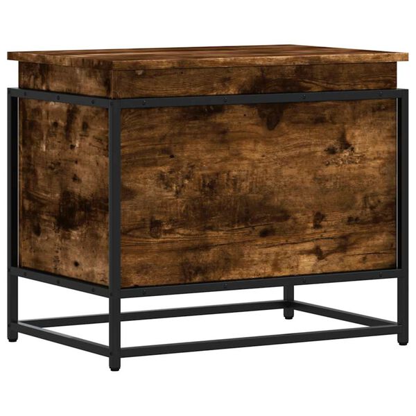 Caja de almacenaje con tapa madera roble ahumado 60x40x515 cm Roble ahumado 60 x 40 x 51.5 cm