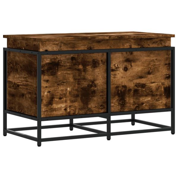 Caja de almacenaje con tapa madera roble ahumado 80x40x515 cm Roble ahumado 80 x 40 x 51.5 cm