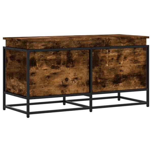 Caja de almacenaje con tapa madera roble ahumado 100x40x515 cm Roble ahumado 100 x 40 x 51.5 cm