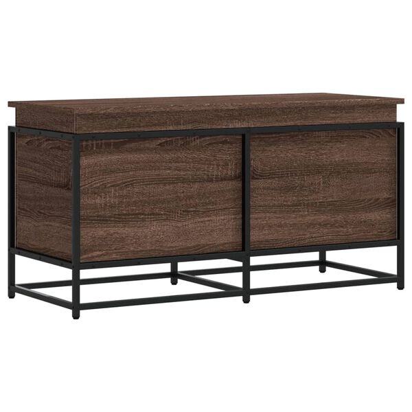 Caja de almacenaje con tapa madera marrón roble 100x40x515 cm Marrón roble 100 x 40 x 51.5 cm
