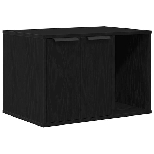 Caja de arena para gatos de roble negro 60 x 40 x 40 cm madera de ingeniería Roble negro 60 x 40 x 40 cm