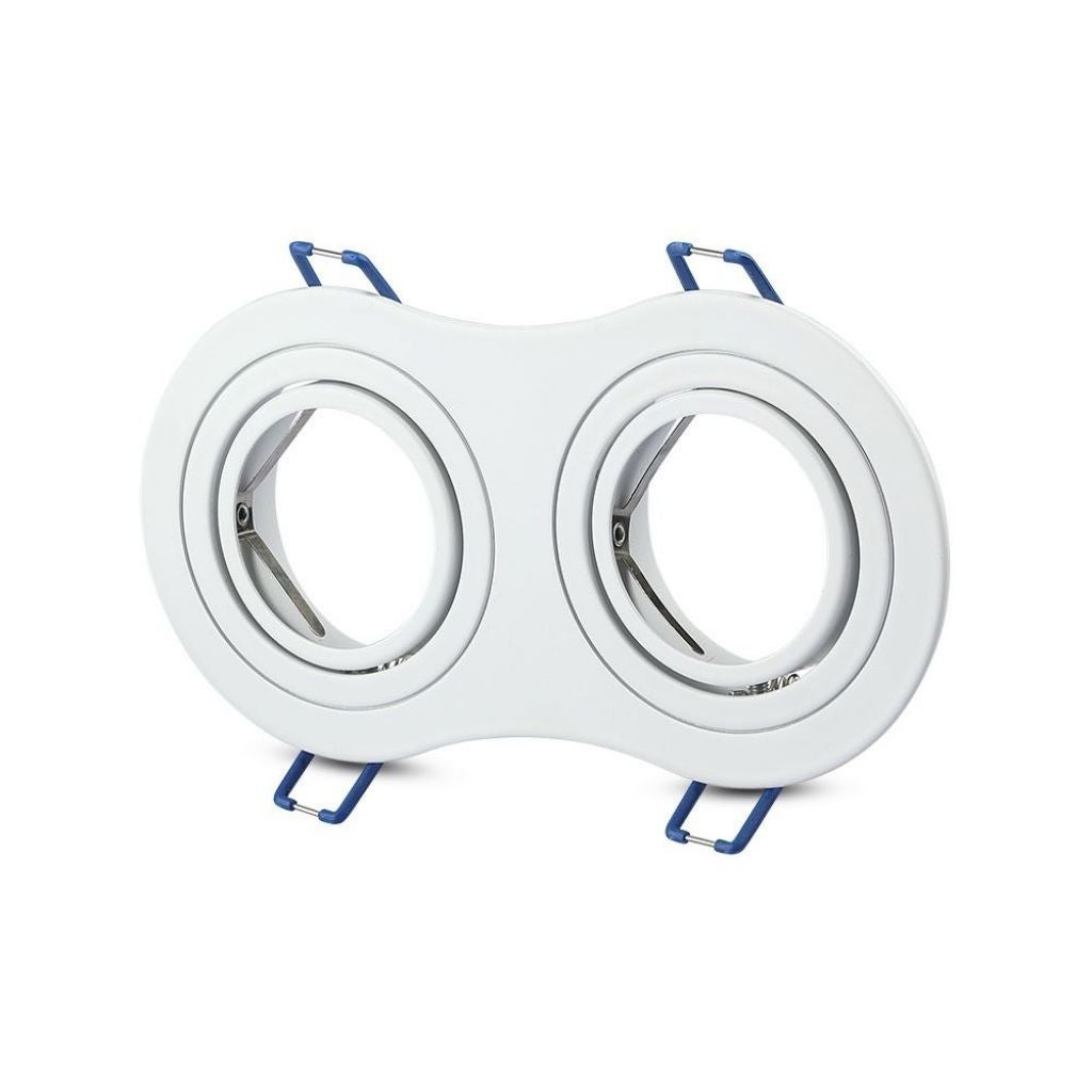2*GU10 y GU5.3 (MR16) Blanco Giratorio LED Doble Empotrable Redondo Portafocos