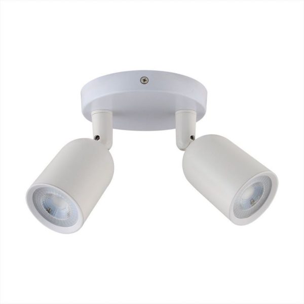 2*GU10 y GU5.3 (MR16) Lámpara de techo LED Doble Orientable Base Redonda Aluminio Color Blanco 2*GU10 y GU5.3 (MR16) Lámpara de techo LED Doble Orientable Base Redonda Aluminio Color Blanco