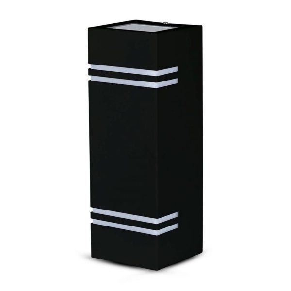 2*GU10 y GU5.3 (MR16) Portalà¡mpara LED cuadrado de aluminio para montaje en pared Color negro IP44 2*GU10 y GU5.3 (MR16) Portalà¡mpara LED cuadrado de aluminio para montaje en pared Color negro IP44