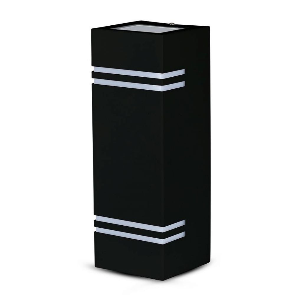 2*GU10 y GU5.3 (MR16) Portalà¡mpara LED cuadrado de aluminio para montaje en pared Color negro IP44
