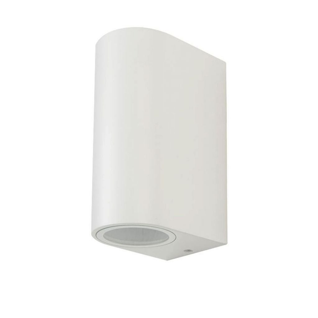 2*GU10 y GU5.3 (MR16) Portalà¡mparas LED de pared redondeado de aluminio color blanco IP44