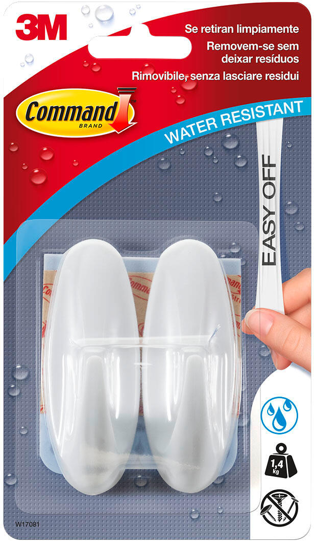 2 percha/colgador adhesivo de baño blanco en bruto