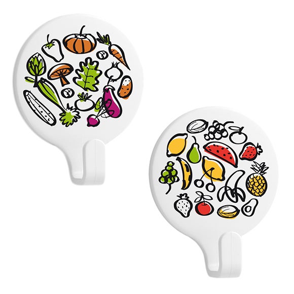 2 percha/colgador adhesivo multicolor