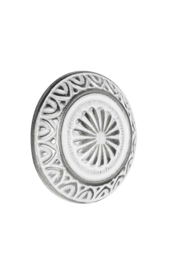 1 Pomo de mueble NESU 297Pb1 gris / plata, d. 25 1 Pomo de mueble NESU 297Pb1 gris / plata, d. 25