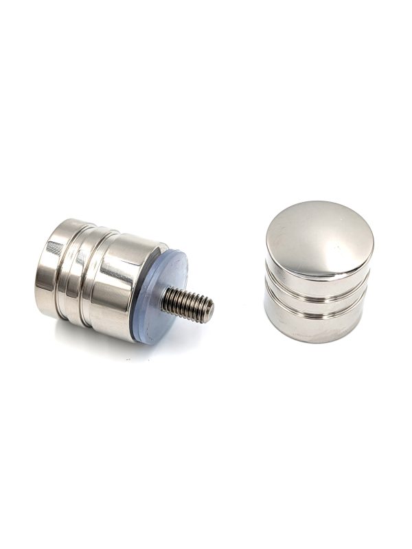 2 Pomo de mueble gris / plata, d. 30