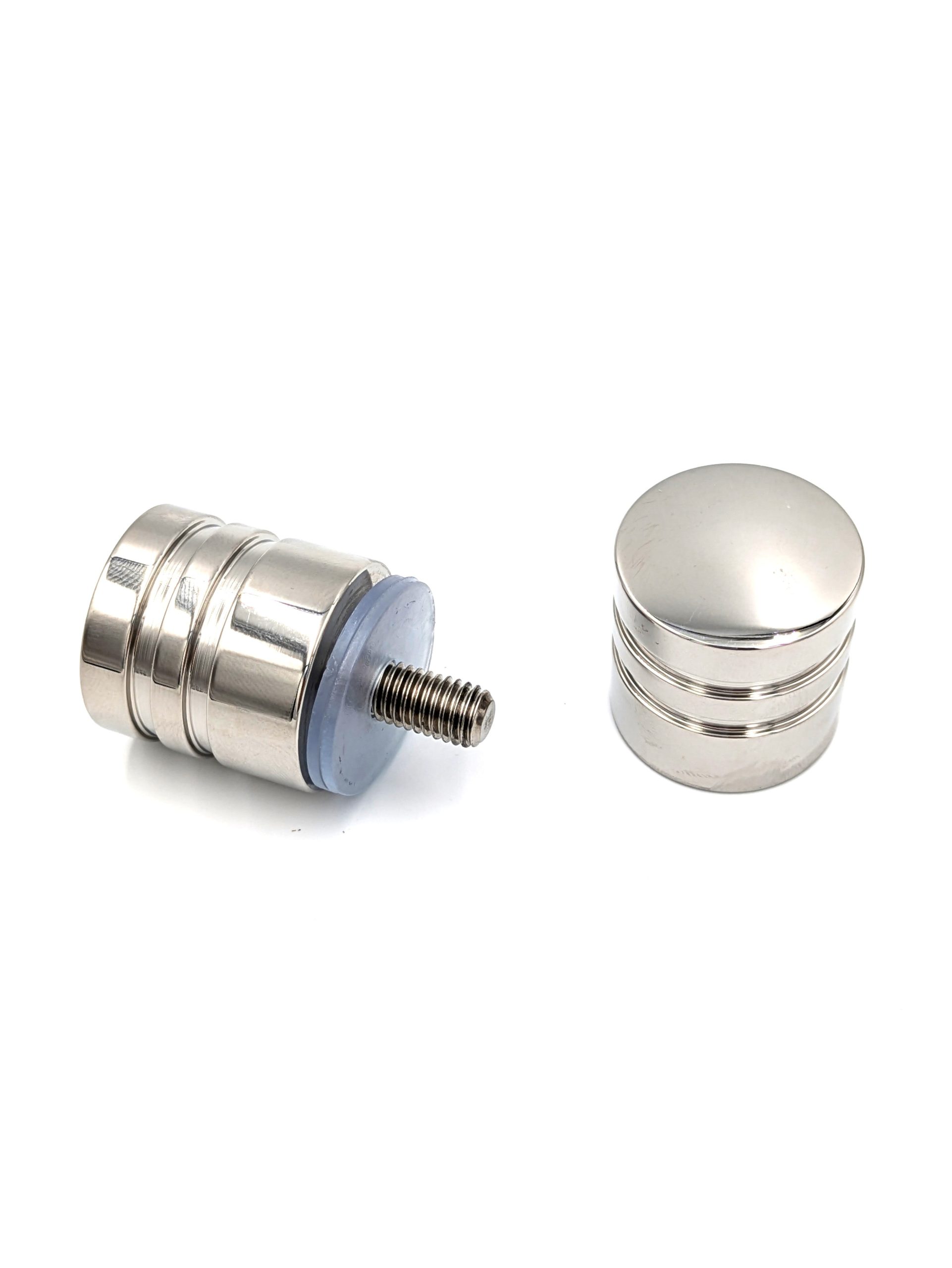 2 Pomo de mueble gris / plata, d. 30