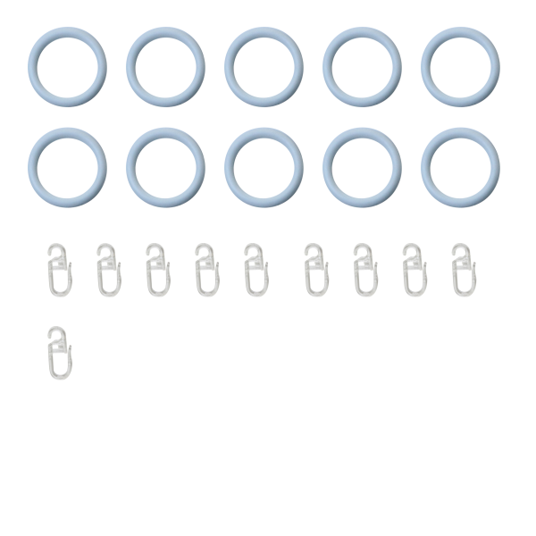 1 Anilla para barra de cortina 16 mm redonda polipropileno INSPIRE blanco barnizado con gancho y anillo silencioso 1 Anilla para barra de cortina 16 mm redonda polipropileno INSPIRE blanco barnizado con gancho y anillo silencioso