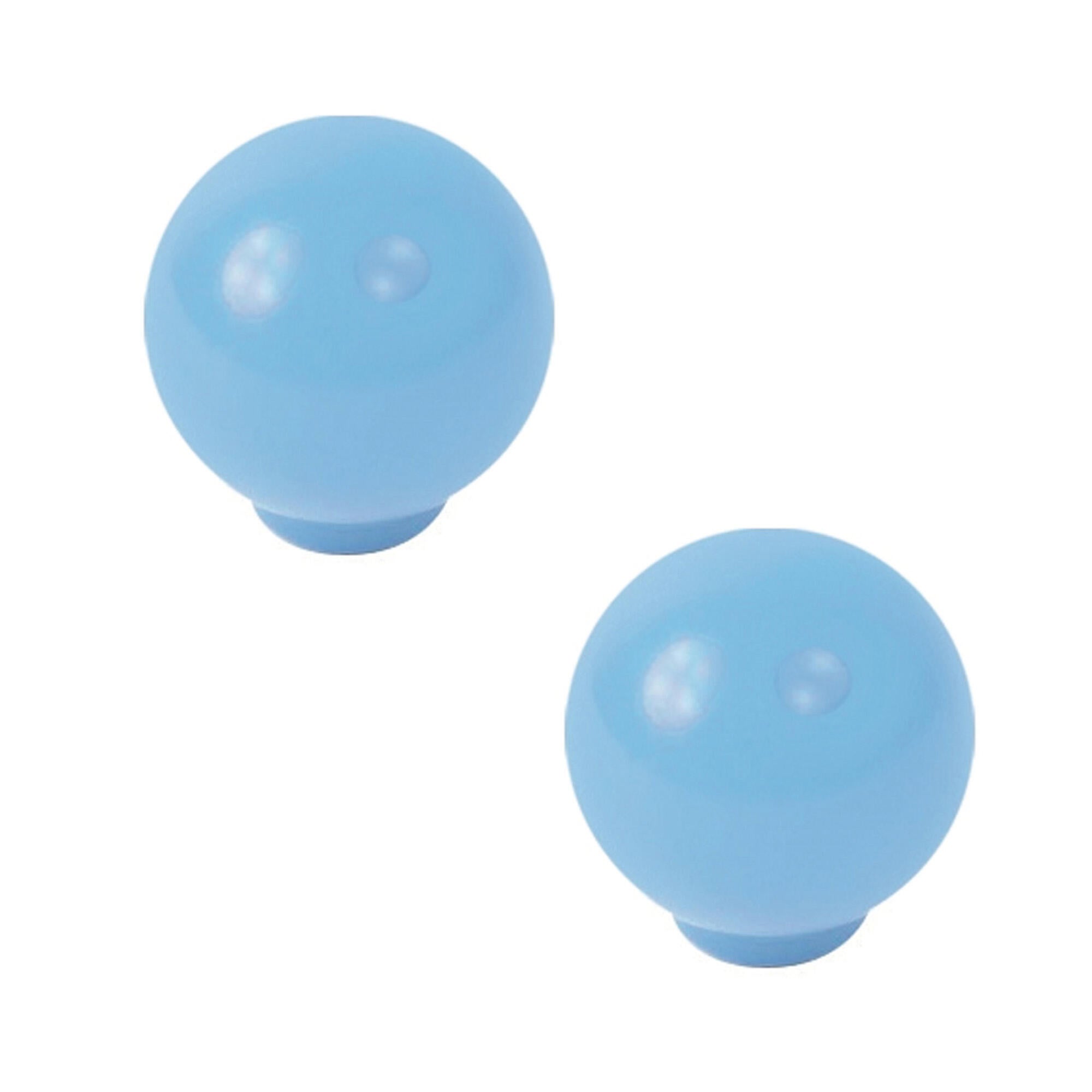 2 Pomo de mueble redondo ABS azul ø 29 mm