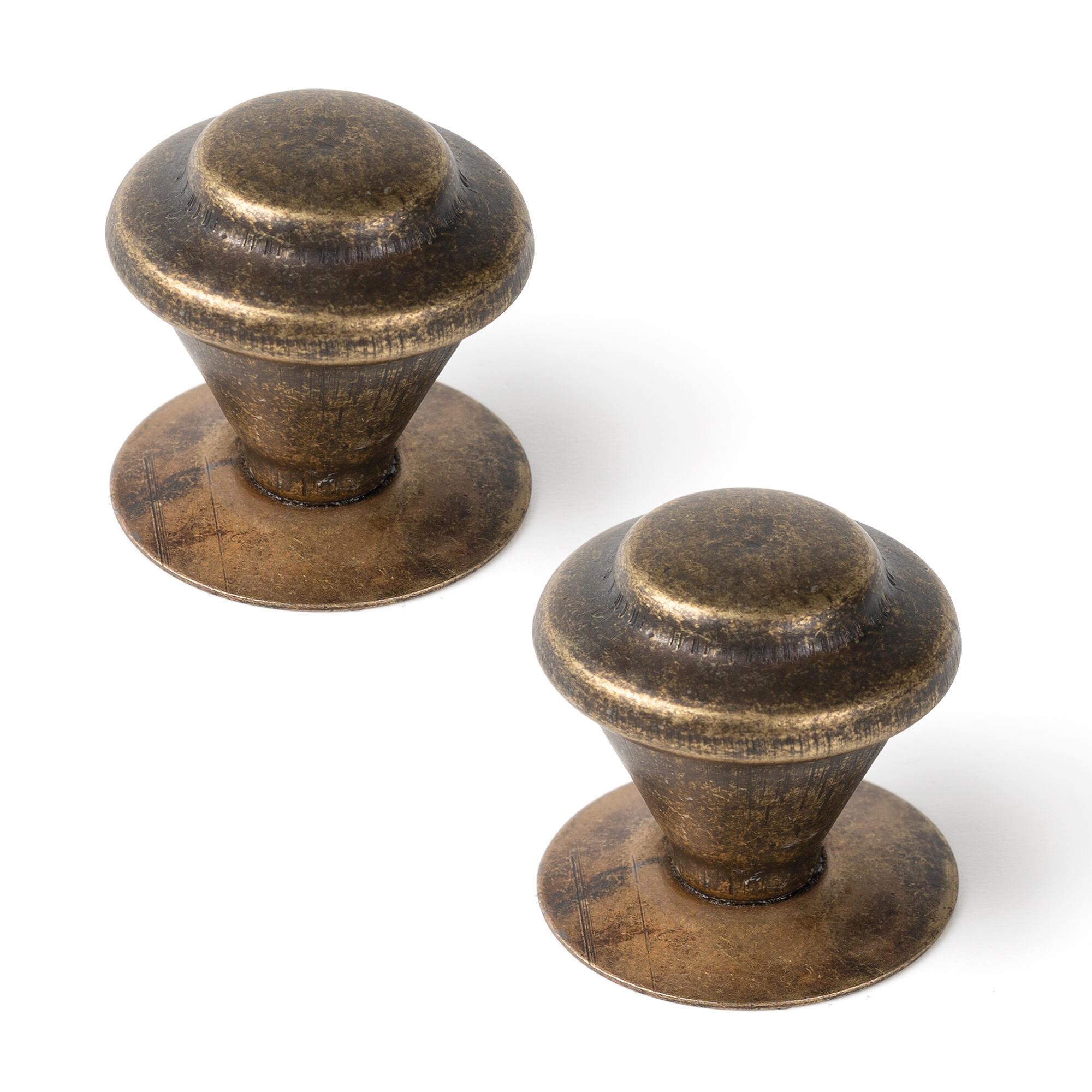 2 Pomo de mueble redondo hierro bronce ø 32 mm