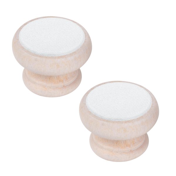 2 Pomo de mueble redondo madera blanco ø 40 mm 2 Pomo de mueble redondo madera blanco ø 40 mm