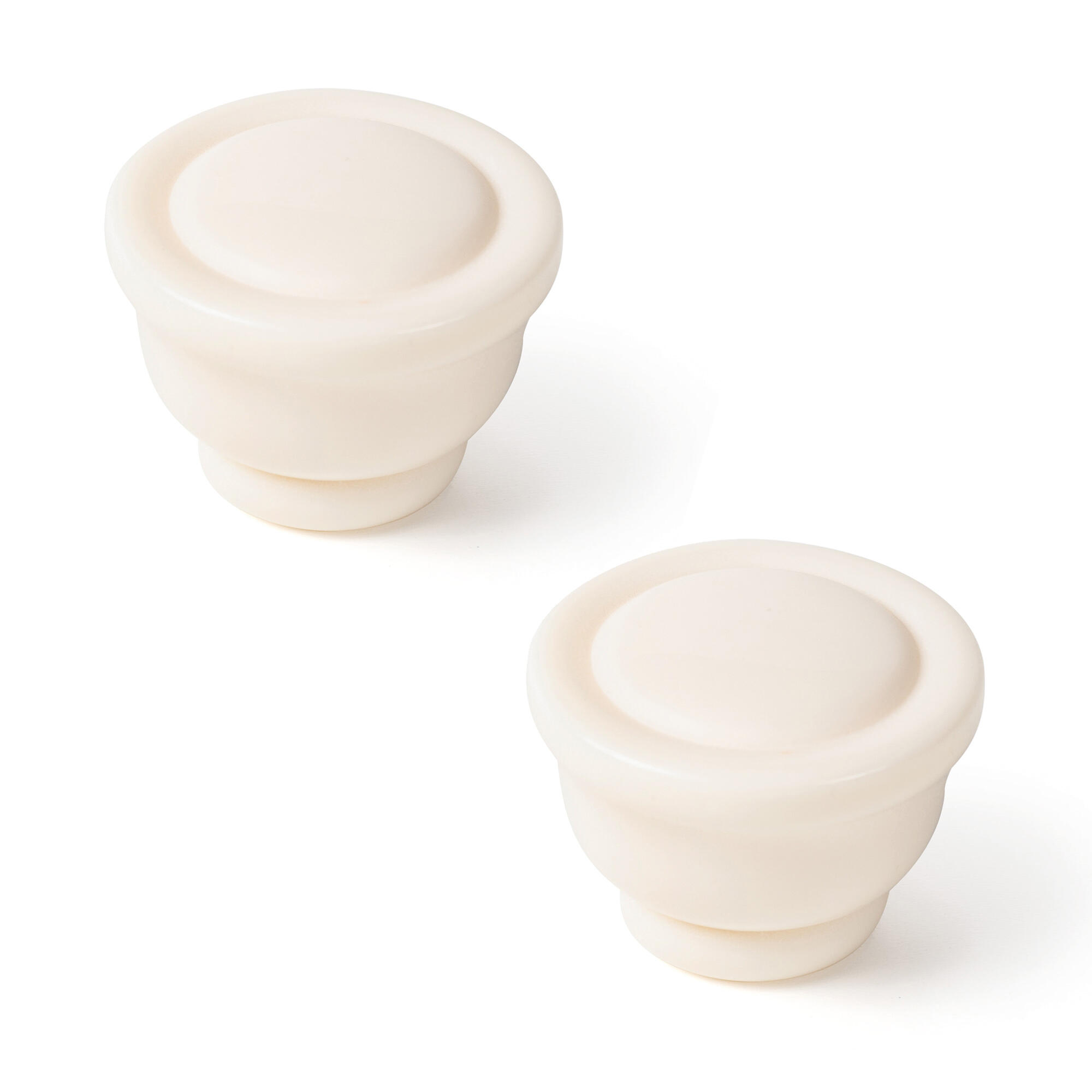 2 Pomo de mueble redondo resina beige ø 38 mm