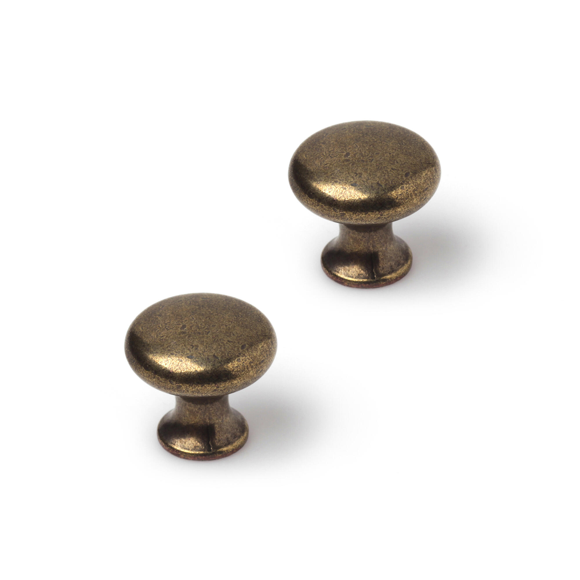 2 Pomos Ø20mm metal zamak acabado Latón Envejecido