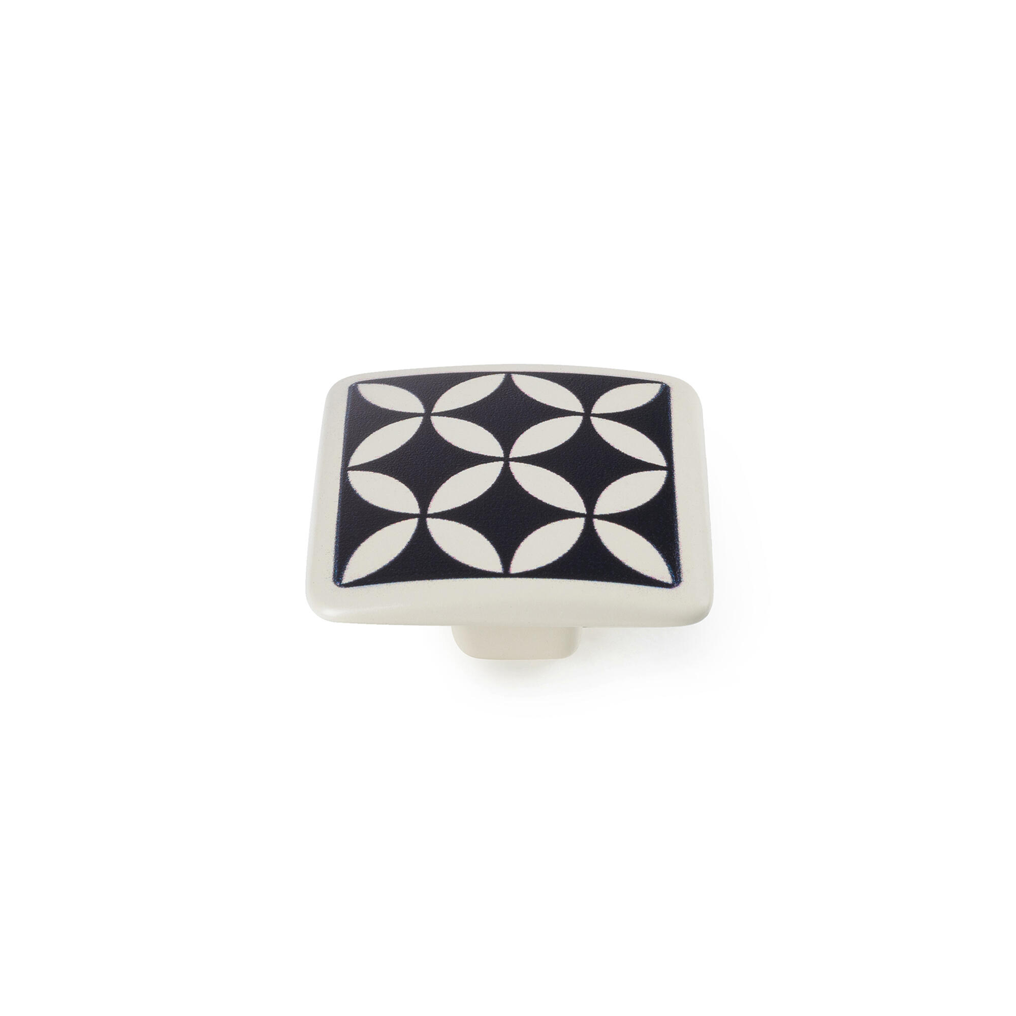 2 pomos de mueble REI de cerámico brillante de 37x20x37 mm