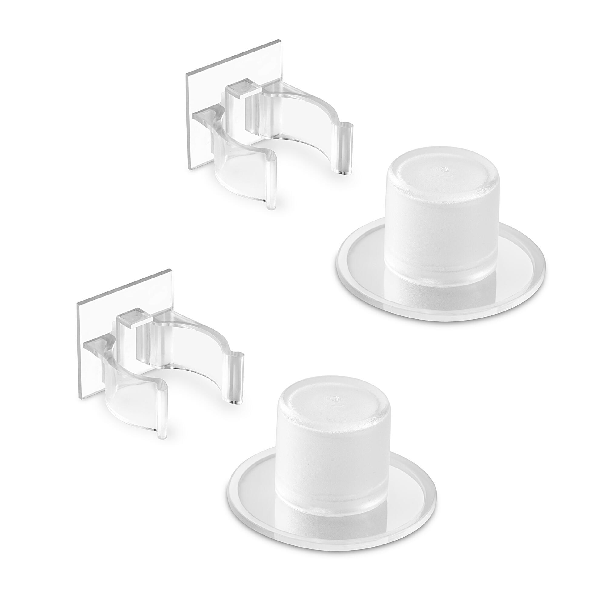 2 Retenedor de puerta con adhesivo INOFIX Transparente PP, AN.4x L. x H.2.7 cm