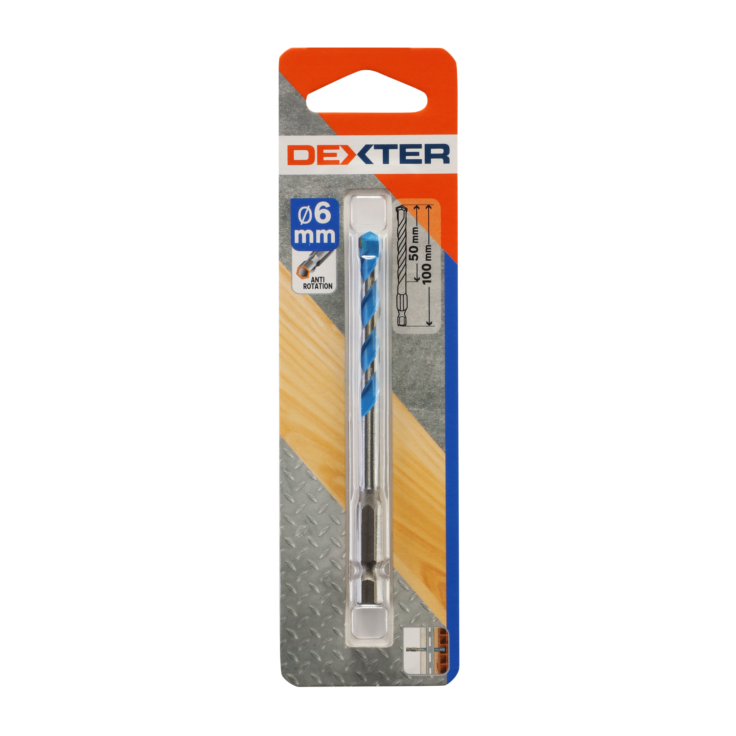 1 Broca multimaterial hex 6x100mm DEXTER