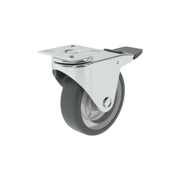 1 rueda giratoria con freno con placa , ø 100 mm, peso max. 70 Kg 1 rueda giratoria con freno con placa , ø 100 mm, peso max. 70 Kg