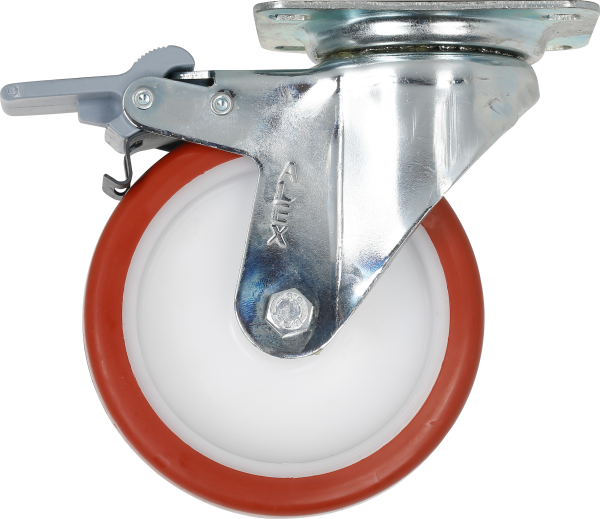 1 rueda giratoria con freno con placa , ø 125 mm, peso max. 200 Kg 1 rueda giratoria con freno con placa , ø 125 mm, peso max. 200 Kg