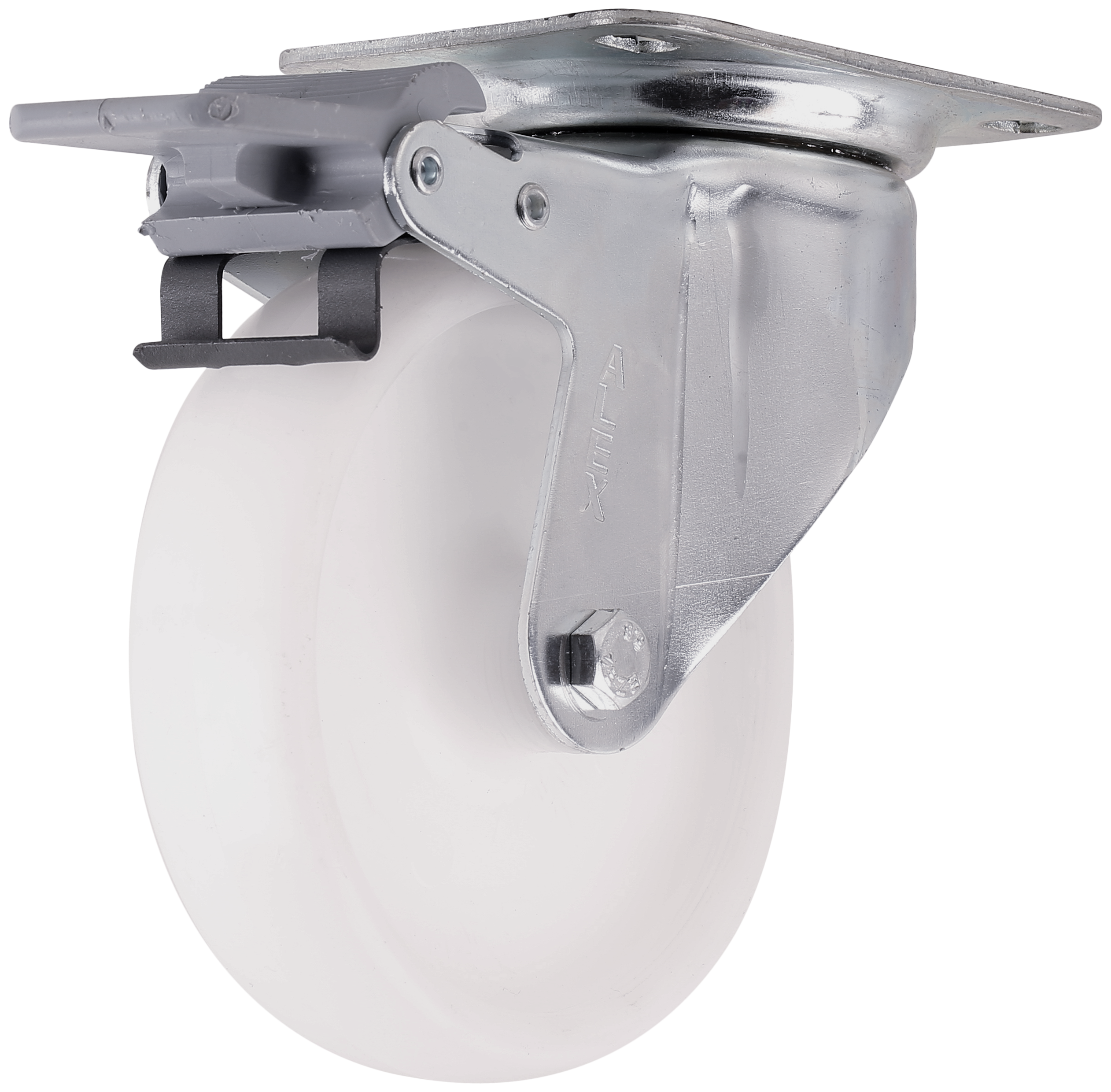1 rueda giratoria con freno con placa , ø 125 mm, peso max. 250 Kg