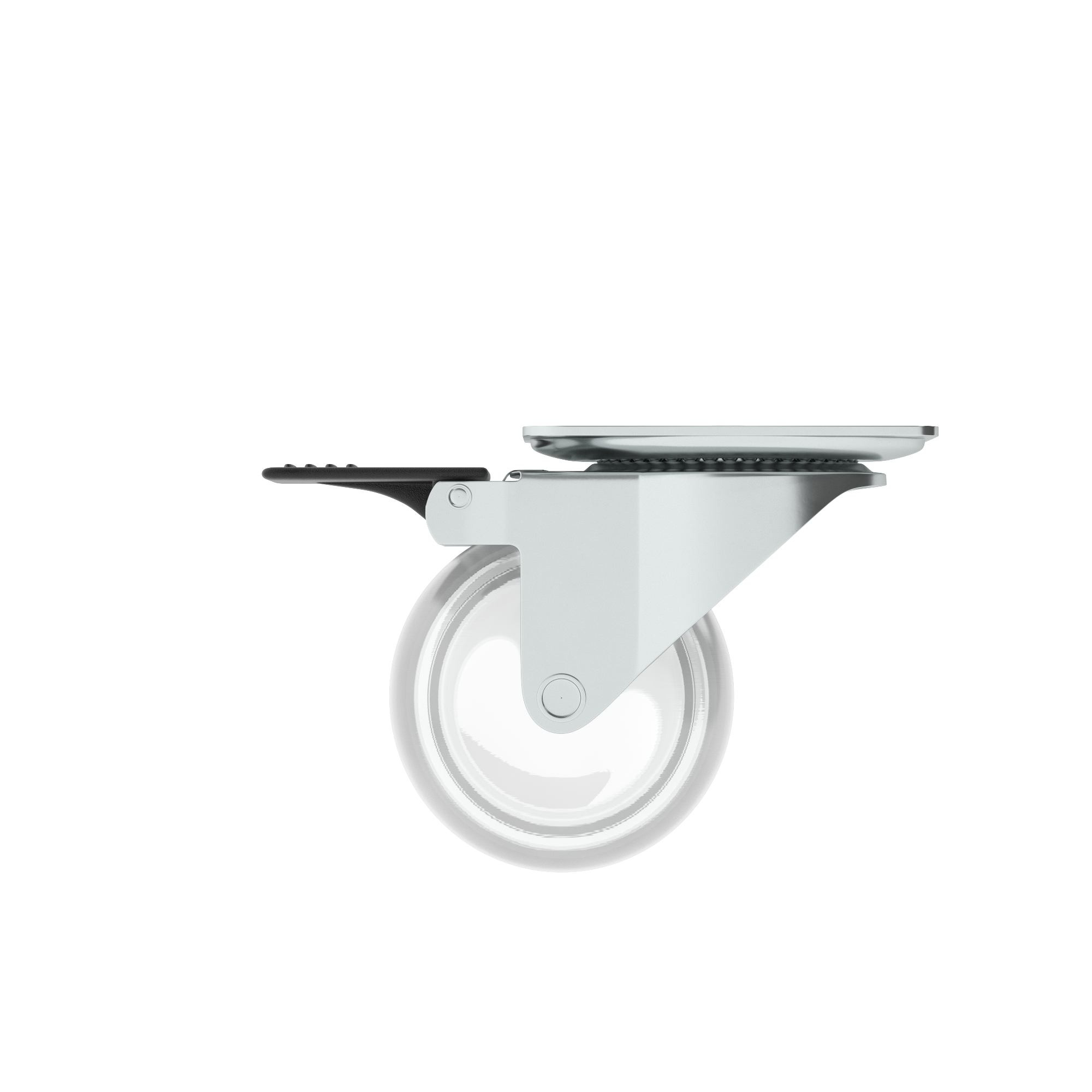 1 rueda giratoria con freno con placa , ø 35 mm, peso max. 30 Kg