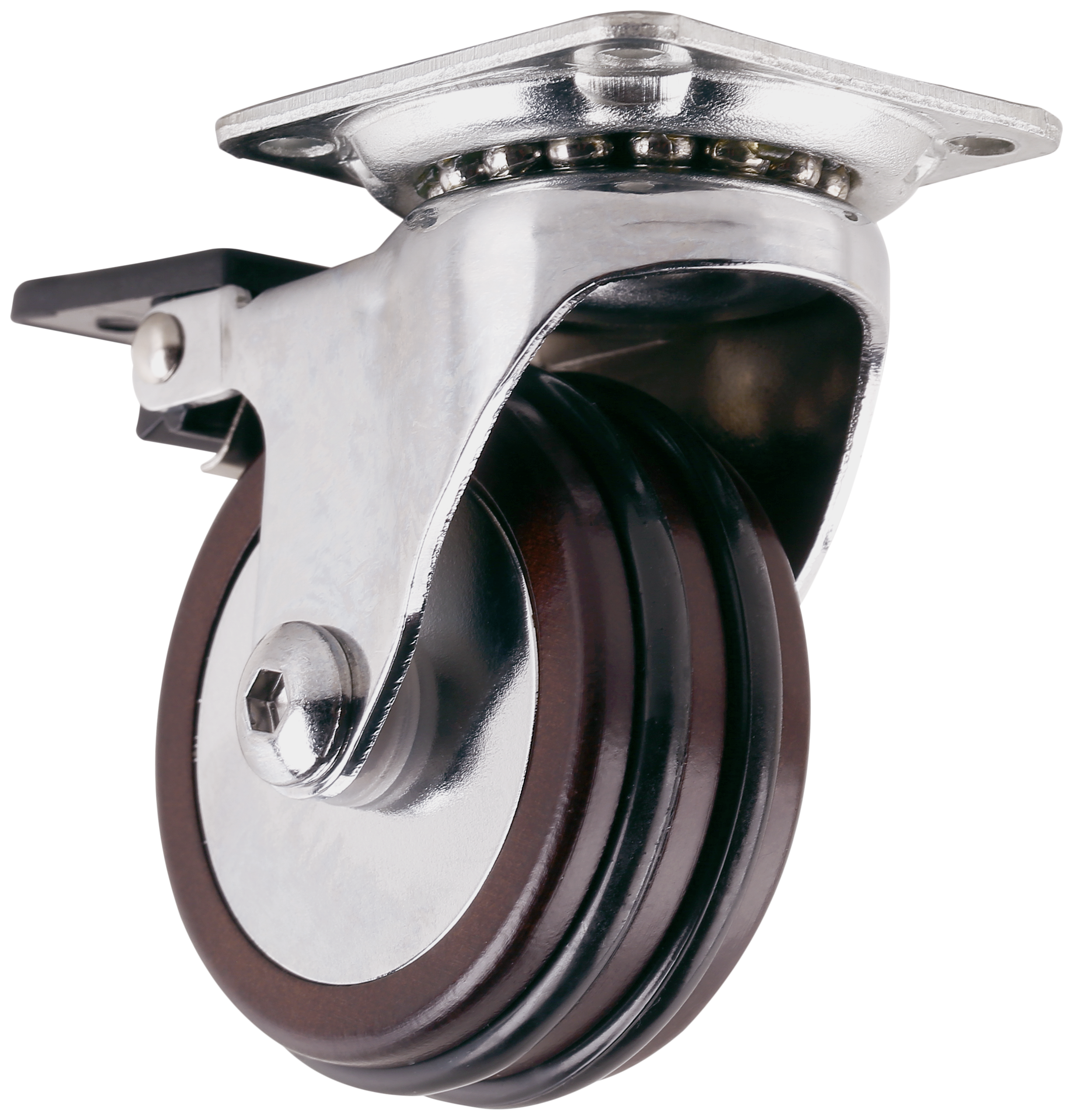1 rueda giratoria con freno con placa , ø 50 mm, peso max. 30 Kg