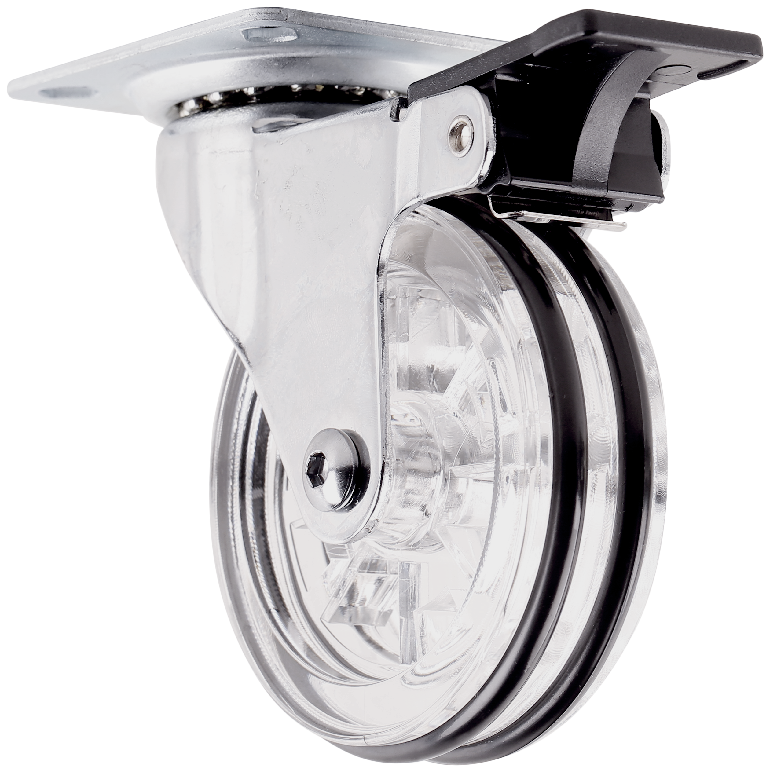 1 rueda giratoria con freno con placa , ø 75 mm, peso max. 40 Kg