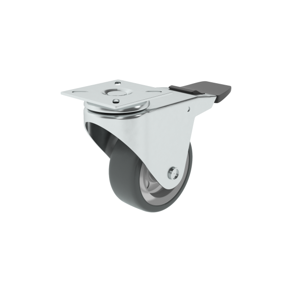 1 rueda giratoria con freno con placa , ø 75 mm, peso max. 60 Kg 1 rueda giratoria con freno con placa , ø 75 mm, peso max. 60 Kg