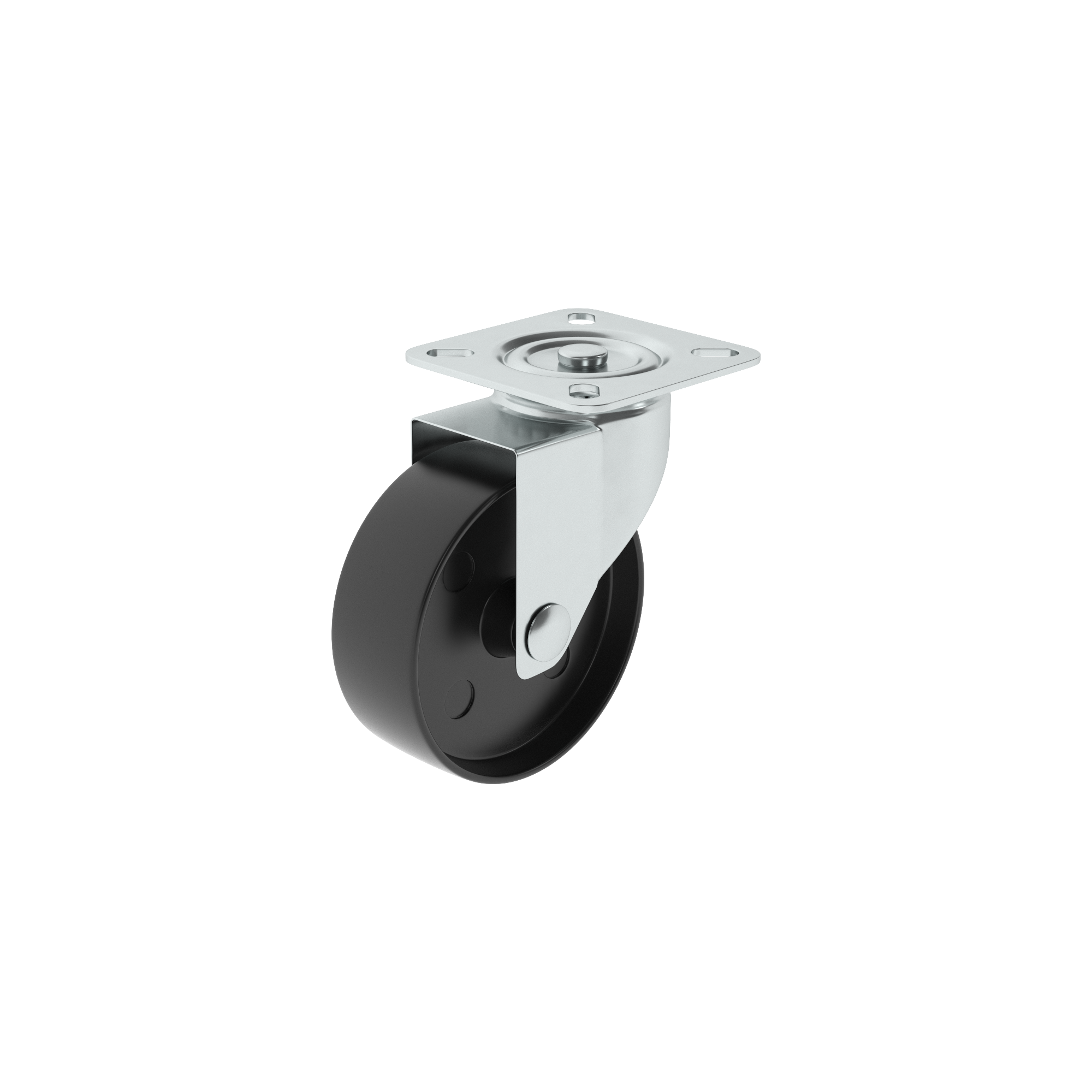 1 rueda giratoria sin freno con placa , ø 75 mm, peso max. 50 Kg