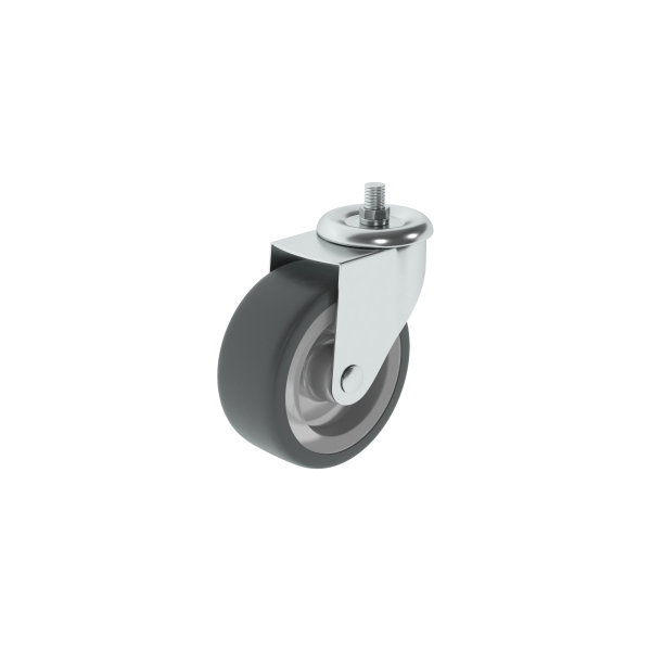 1 rueda giratoria sin freno con varilla roscada , ø 75 mm, peso max. 50 Kg 1 rueda giratoria sin freno con varilla roscada , ø 75 mm, peso max. 50 Kg