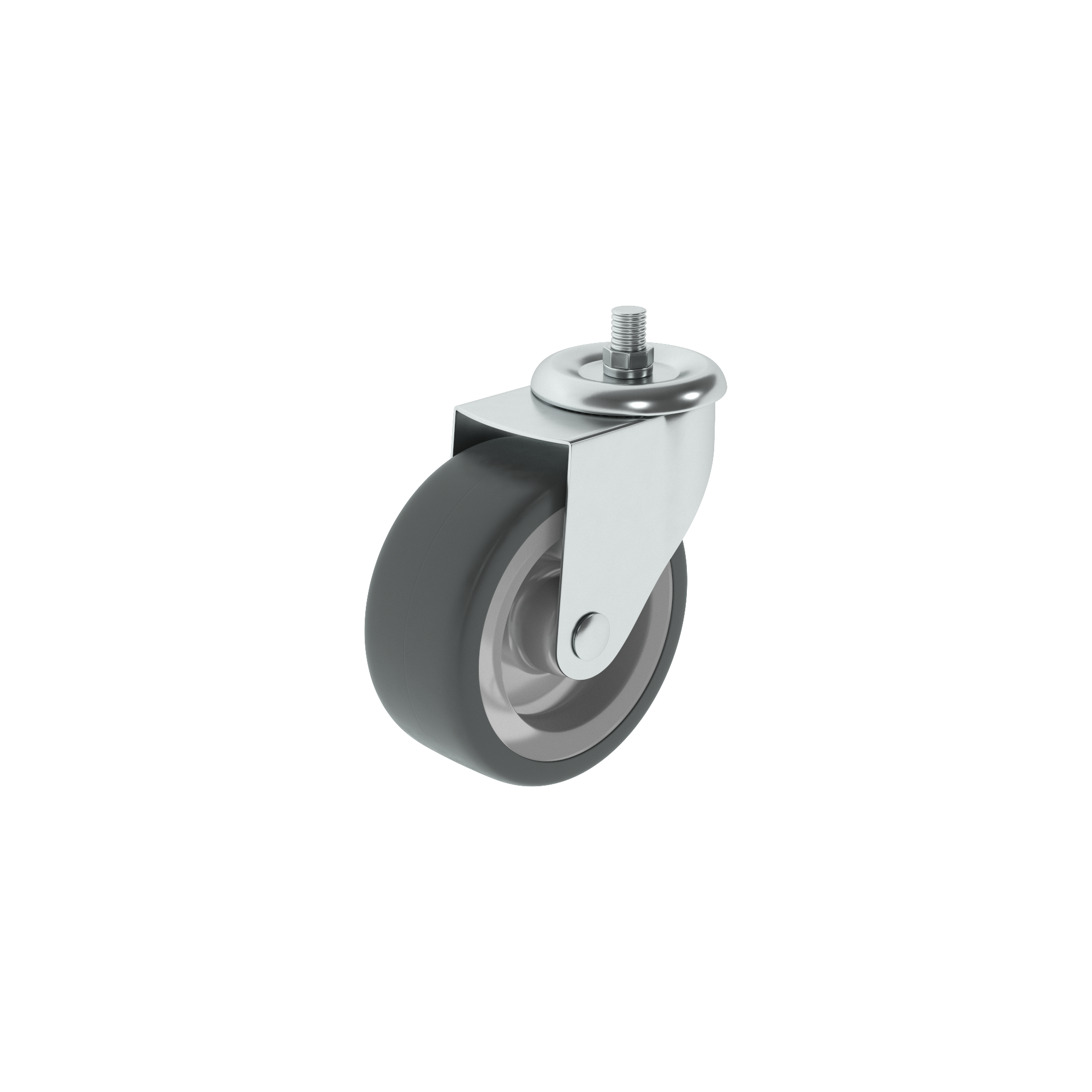 1 rueda giratoria sin freno con varilla roscada , ø 75 mm, peso max. 50 Kg