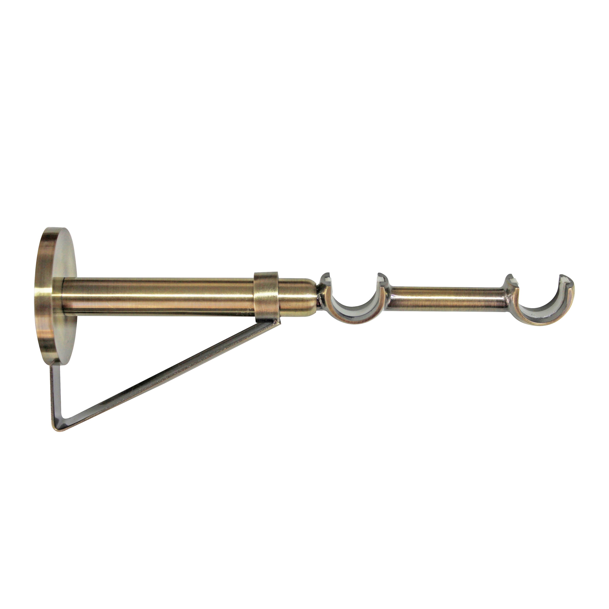 1 Soporte a pared para 2 barras diámetro 20 mm Neoclassic INSPIRE bronce envejecido extensible 13.5-27 cm