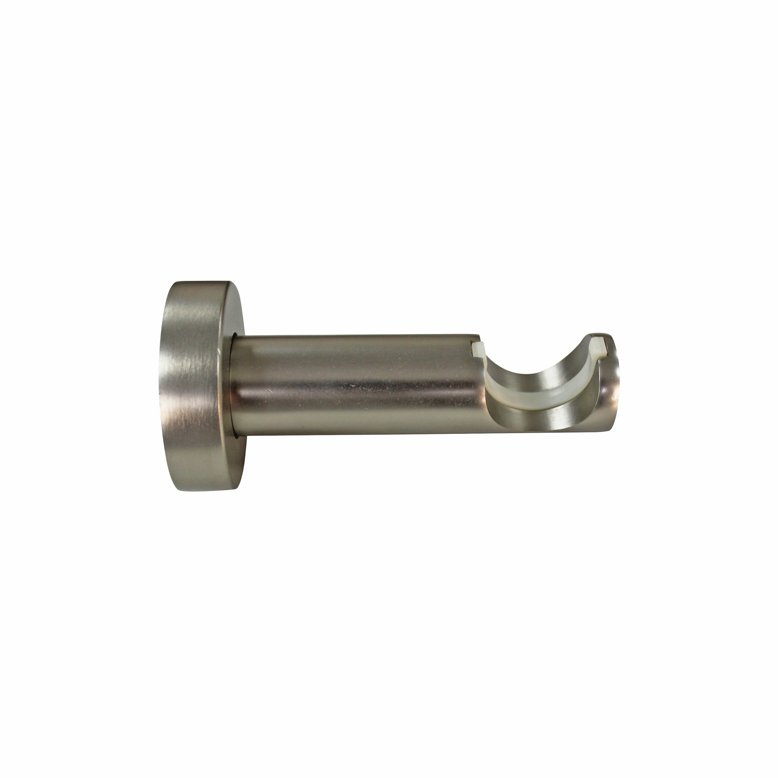 1 Soporte a pared para barra diámetro 28 mm Design INSPIRE Aluminio cromo mate niquelado fijo 9.2 cm