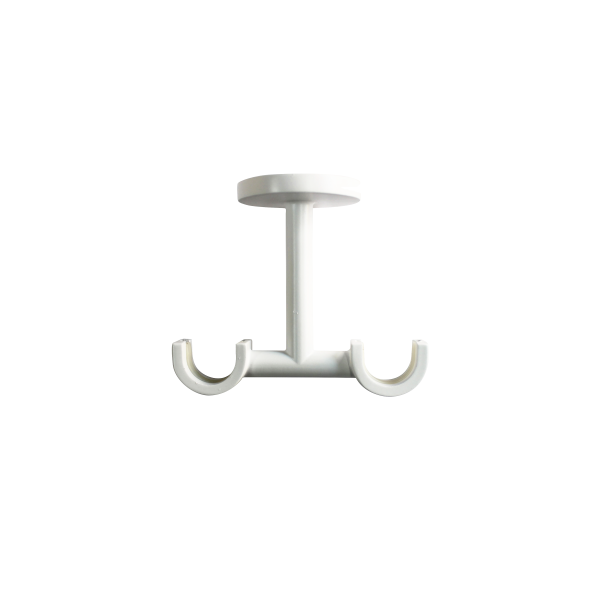 1 Soporte a techo para 2 barras diámetro 20 mm Nature INSPIRE aluminio blanco mate fijo 7-8.5 cm 1 Soporte a techo para 2 barras diámetro 20 mm Nature INSPIRE aluminio blanco mate fijo 7-8.5 cm