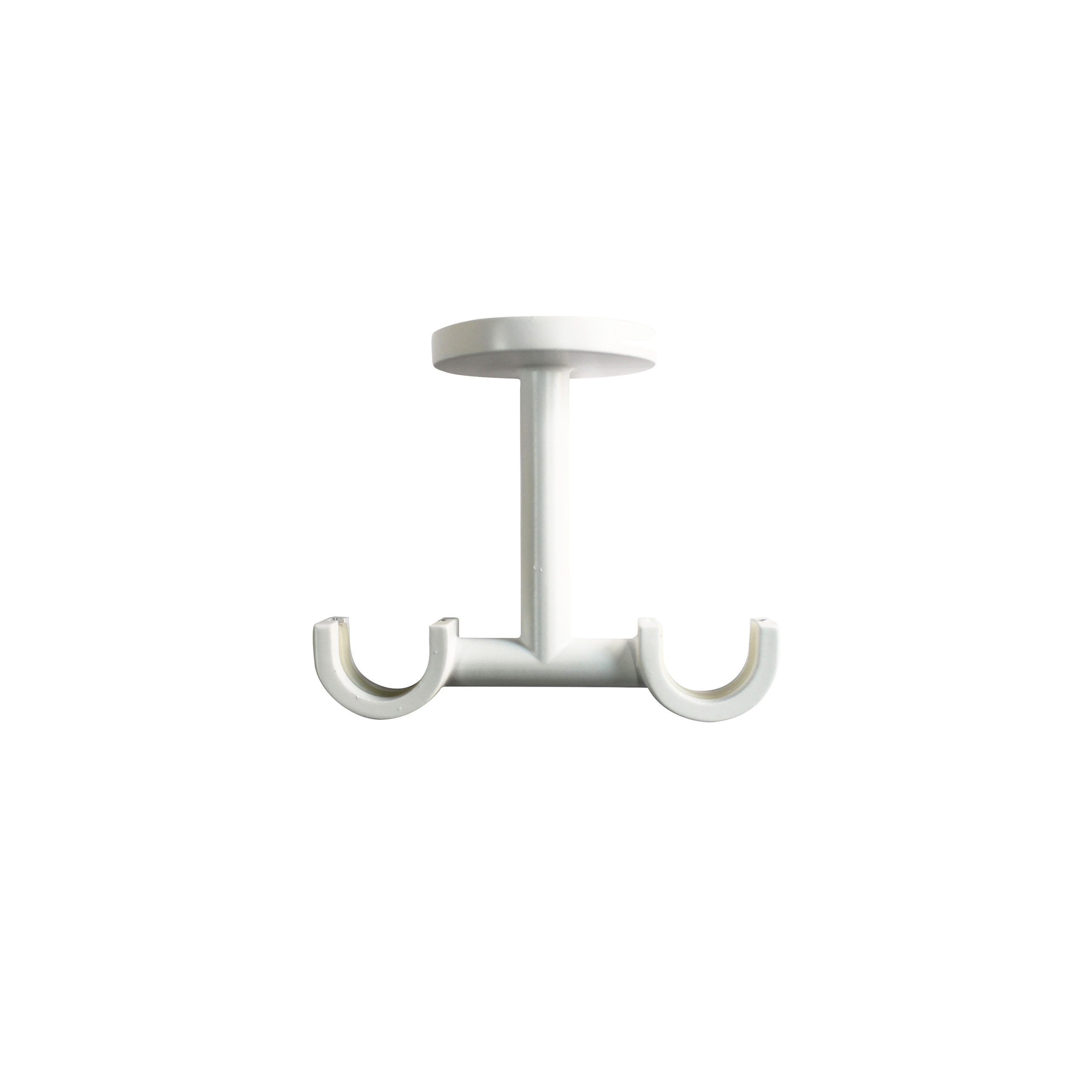 1 Soporte a techo para 2 barras diámetro 20 mm Nature INSPIRE aluminio blanco mate fijo 7-8.5 cm