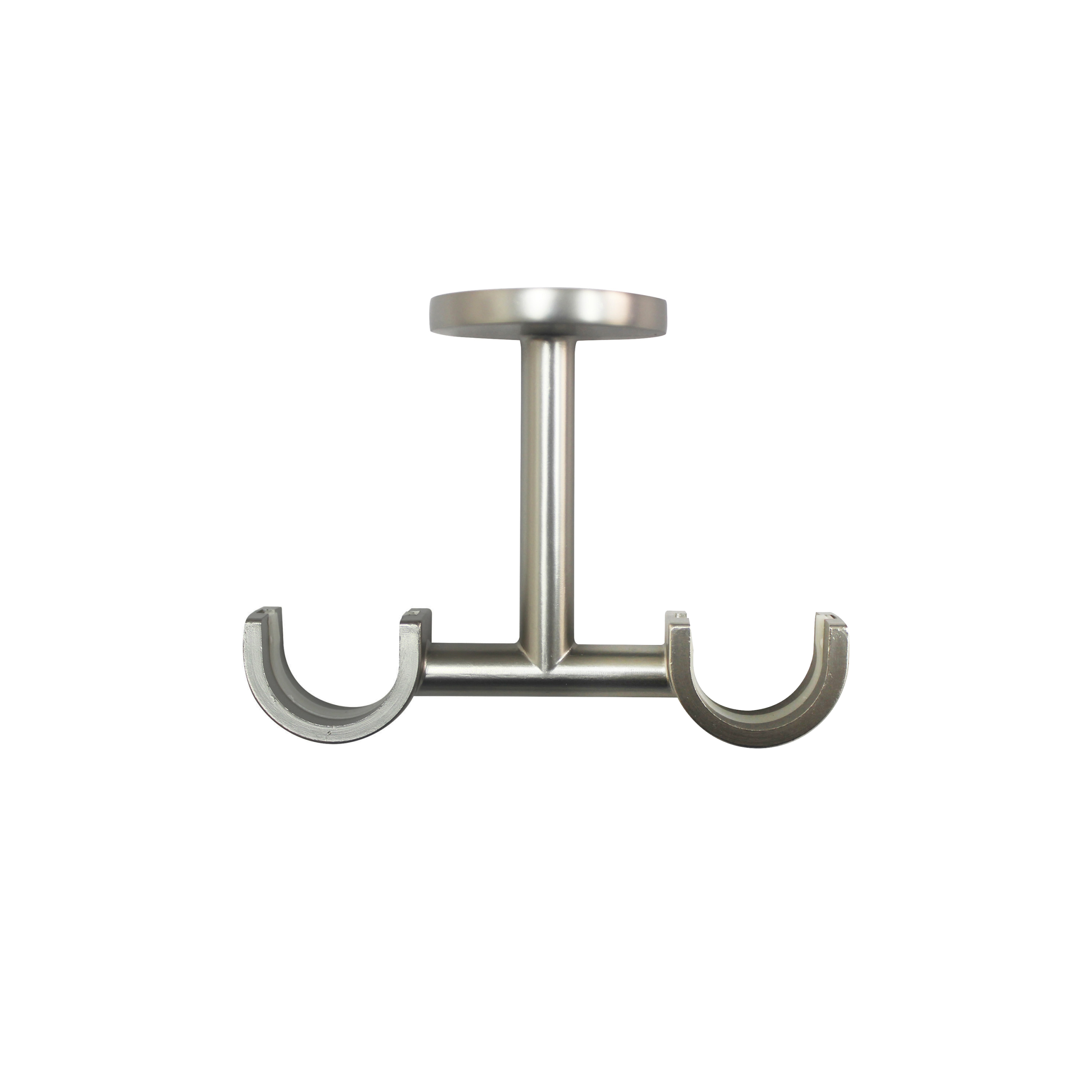 1 Soporte a techo para 2 barras diámetro 28 mm Design INSPIRE Aluminio cromo mate niquelado fijo 9-9.5 cm